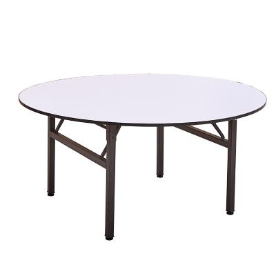 China Chinese restaurant furniture wholesale hotel table large round iron bracket folding table dining tables for sale