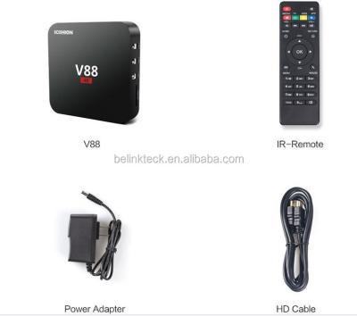 China Real Factory Android 5.1 4K Android Quad Core OTT Android TV Box V88 V88 for sale