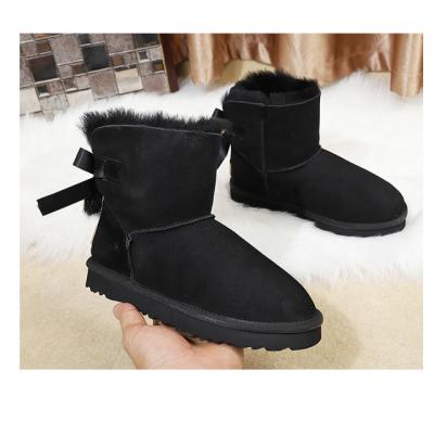 China 2020 Winter Girls Chunky Block Ankle Boots Flat Women Ladies With Fur Boot Warm Booties for sale