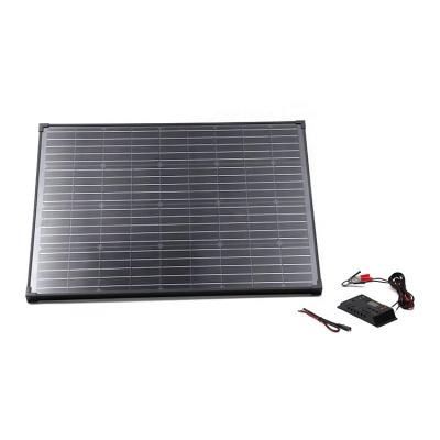 China Barrery Charging High Efficiency Tempered Glass 100W Black Monocrystalline PV Rigid Solar Panel For Camping for sale