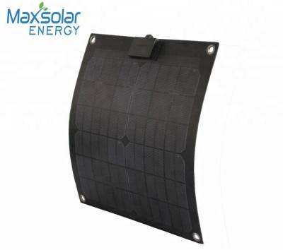 China Portable USB Power Solar Panel 55W 110W Black Semi-flexible Battery Charger For Car Boat Motorcycle Solar Dish for sale