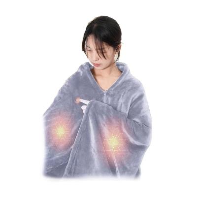 China Multifunctional Wearable Electric Blanket Graphene Infrared Heat Blanket Sleek Gray-Blue Color for sale