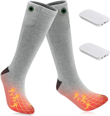 China Waschbare elektrisch beheizte Socken Graphen Winterisoliert Männer Frauen thermisch beheizte Ski-Socken Long zu verkaufen