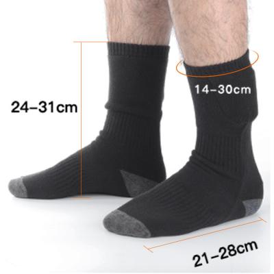 China Batteriebetriebene elektrische Heizsocken, wiederaufladbare beheizte Socken ODM 21-28cm Länge zu verkaufen