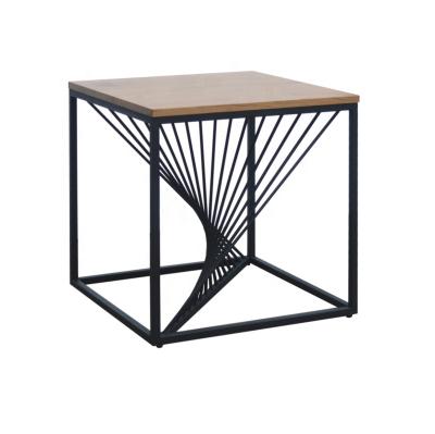 China 2022 New Design Modern Simple Wooden Small Stainless Steel Coffee Table Glass Metal End Table for sale