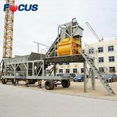 China Construction Projects 25m3/h Mobile Small Concrete Plant For Sale for sale