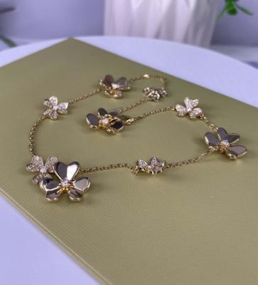 China Frivole Rein 18k Gold Halskette Männer Diamant Blumen Halskette Mit Diamanten zu verkaufen