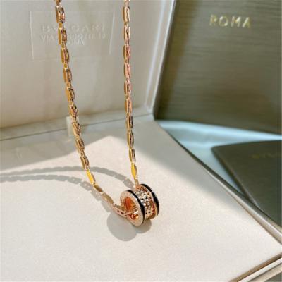 Chine BVLGARI B.zero1 18K Rose Gold Rock Pendant Collier noir en céramique les meilleures marques de bijoux en or 18k à vendre