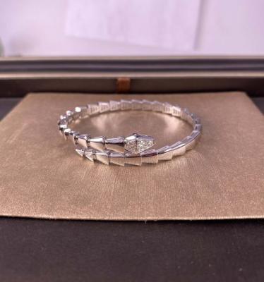 China Custom 18k Gold Jewelry Serpenti Pure 18K White Gold Bracelet With Diamonds 18k gold jewelry factory for sale