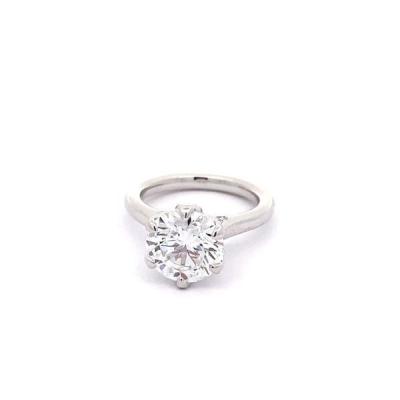 中国 オーダーメイド 3CT 丸 18k ホワイトゴールドリング ダイヤモンド 18k ホワイトゴールド 結婚指輪 販売のため