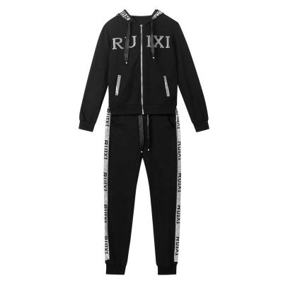 China Custom Casual Hoodies Tracksuit Set Winter Hip Hop Hoodie And Girl Hoodies Sweatpants Set Unisex Cotton For Women for sale