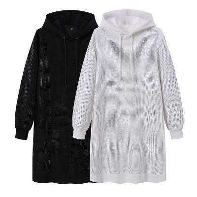 China Dropshipping 2023 High Quality Plain Pullover Anti-wrinkle Fashion Casual Oversized Women's Logo Long Sleeve Women's Hoodies Dress Hoody Dress for sale