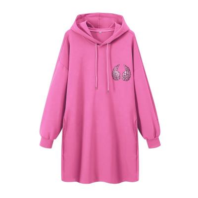 China High Quality Solid Anti-wrinkle Print Hip Hop Hoodie Patchwork Dress Sweatshirt Pullover Hoodie Solid Hoodie Dress for sale