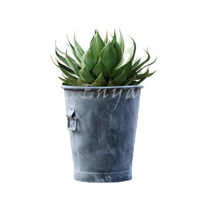 China Wholesale Galvanized Metal Estate Zinc Garden Decoration Planters Large Modern Outdoor Different Shapes Flower Plant Pots for sale