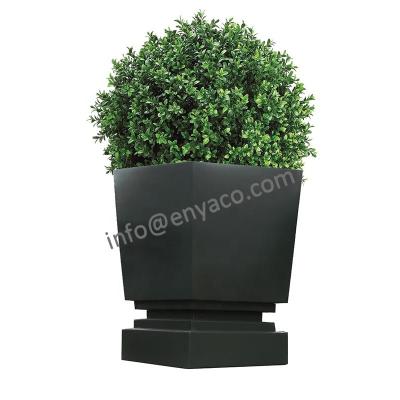 China CLASSIC Black Garden Modern Large Metal Planters Flower Plant Pots for sale