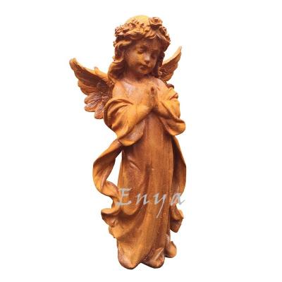 China Wholesale Rusty Angel Fairy Sculpture Metal Statue Home Decor and Garden Items Outdoor Garden Decor for sale