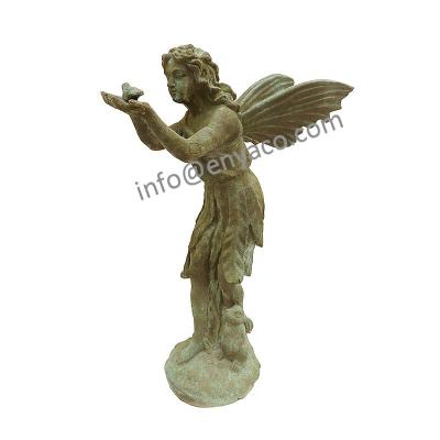 China Standing Antique Fairy Garden Statues Outdoor Decorations Rustic Paired Fairy Garden for sale