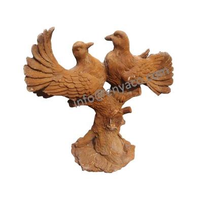 China Europe Garden Vintage Decorative Metal Love Birds Statue Animal Sculpture for sale