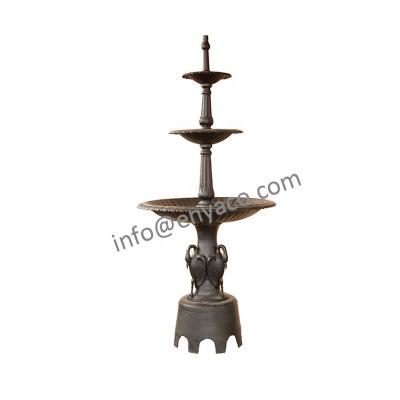 China Traditional Standing Crane 3 Tiers Cast Iron Fountain Other Features Garden Ornaments And Water Fountain Supplies for sale