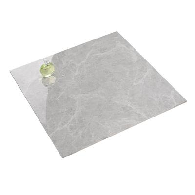 China Modern Minimalist Modern Living Room Glossy Gray Bedroom Tile 600x600 Diamond Non-Slip Floor Tile for sale