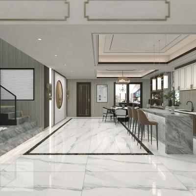 China Modern Infinite Continuous Grain Through Tile 750*1500mm White Gray Marble Living Room Floor Tiles Non-Slip Floor Slab Tile for sale