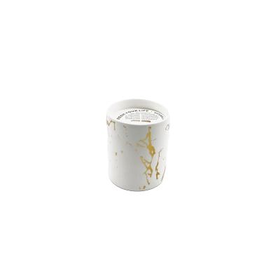 China Ceramic Scented Candle Logo Soy Wax Scented Candle Custom Scandinavian Luxury Exquisite Marble Gold Style Decoration Home Decor Light for sale