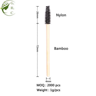 China JMJ- Disposable Eco-Friendly Tapered Handle Natural Bamboo Wooden Eyelash Brush Nylon Fiber Mascara Wand Brush Te koop