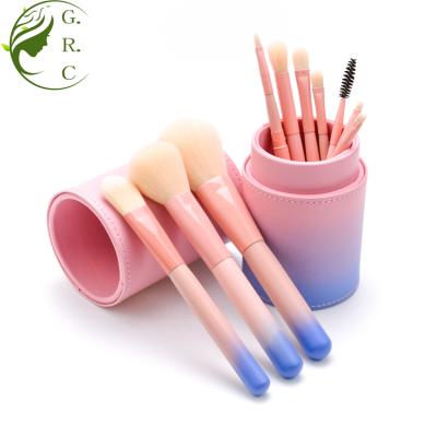 China Angular Blush 2018 New Whole 10pcs Makeup Brush Set With Gradient Color Handle Private Label Logo Te koop