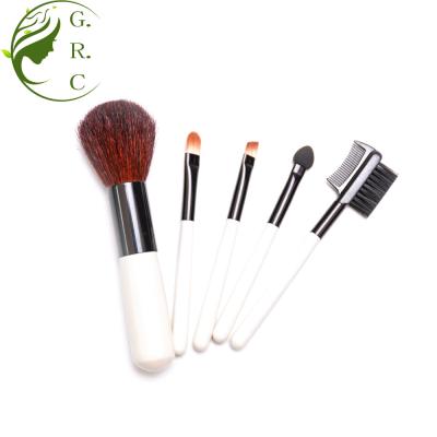 China Angular Blush 5pcs Soft Natural Hair Makeup Brushmake Up Brushes Makeup Set Brush With Makeup Brush Case for sale