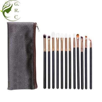 China Angular Blush Free 12pcs Cosmetics Eyeshadow Make Up Brushes Rose Gold Makeup Brush Set for sale