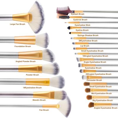 中国 Wholesale Angular Blush BKS1 Brown Purple Soft Taklon Nonly Hair 24pcs Big Pieces Makeup Brush Organic Makeup Brush Red For Makeup 販売のため