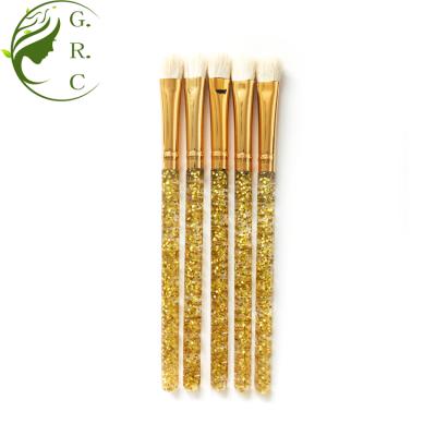 China Handy Plastic Single Brush Flat Brush and Silver Glitter Goat Handle Gold Hair Eyeshadow Shimmer Brush Te koop