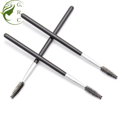 China Angular Blush In Stock Makeup Stainless Steel Mascara Wands Applicator Disposable Side Spoolie Eyelash Brush One for sale