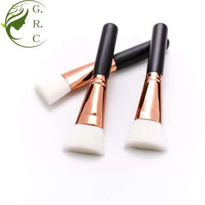 China Flat Brush Manufacturers China Customized Luxury Rose Gold Make-Up Makeup Brushes Private Label Free Samples Synthetic Hair Blush Brush for sale