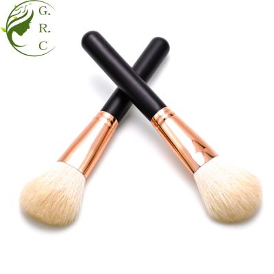 China Wholesale Free Sample Wooden Contour Logo Powder Brush Custom Makeup Brush White Goat Hair Blush To Make Up Brushes With Natural Hair zu verkaufen