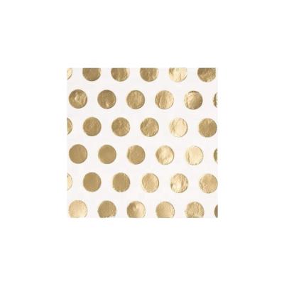 China Gold Foiled Designs Gold Foiled Dots Designs Paper Cocktail Party Disposable Napkins With White Soft for sale