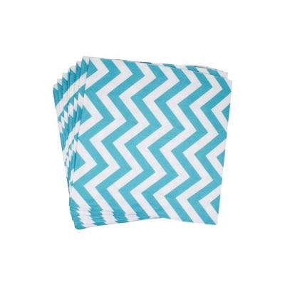 China Beautiful Colorful Blue Party Striped Disposable Beverage Printed Paper Napkin For Tableware Decoration for sale