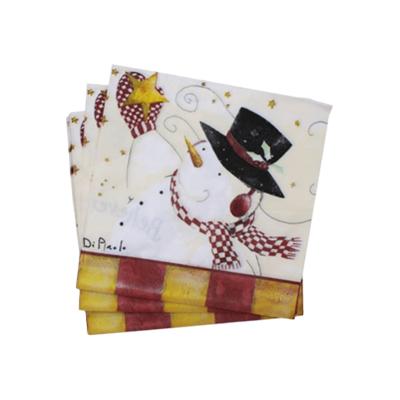 China Yiwu Factory Christmas Snowman Decoupage Logo Style Printed Heart Paper Napkins for sale