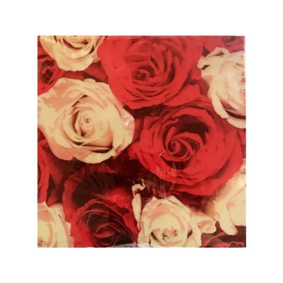 China Party Dinner Soft Paper Napkins Stocked Red Rose Flower Design Printed Hot Sale Decoupage Party Paper Napkins for sale