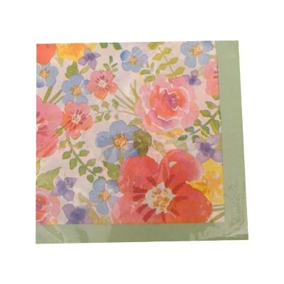 China Party Dinner Paper Napkins Soft Cheap Price Colorful Flower Design Hot Sale Printed Decoupage Party Paper Napkins for sale