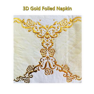 China Virgin Wood Pulp Oh Baby Party Decoration Gold Foiled Style Amazon Hot Selling Disposable Paper Towels for sale