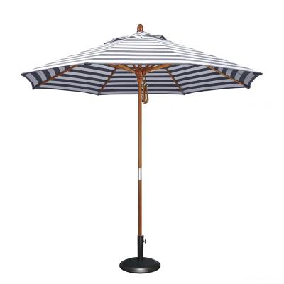 China Modern Strong Hot Sale Waterproof Polyester Wooden Patio Umbrella For Outdoor Table for sale