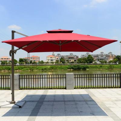 China Modern Outdoor Double Canopy Umbrella Garden Furniture Parasol Patio Cantilever Large Umbrellas For Beach for sale