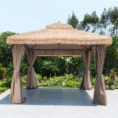 China Water make 2021 hot sale outdoor 3x3m easy high garden furniture straw gazebo for sale resistant for sale