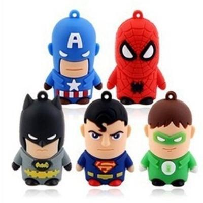 China Silicone PVC Cartoon Superhero 64GB USB Locks Arrow Green Silicone USB Drivers 64gb Bulk Flash USB For Batman for sale