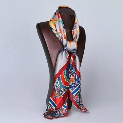 China Stripe Factory OEM Manufacturing 100 Twill Pure Silk Satin Women's Fits Custom Digital Printed Silk Scarves for sale