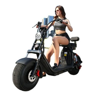 China Unisex Electric Scooter 2 Wheels Fat Tire 1000W 40km/h 2 Seats Wide Tire Motorcycle High Speed for sale