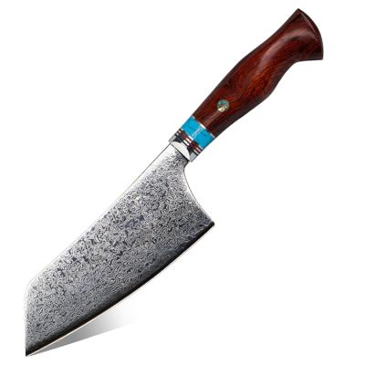 China Logo Cleaver Knife Customized Viable 6.3 Inch Handmade Damascus Nakiri Kitchen Knife for sale