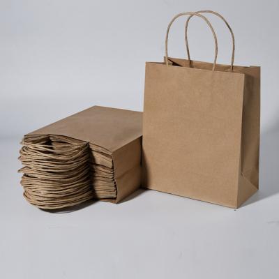 China Recycled Materials Kraft Paper Bag Recyclable Shopping Bag Gift Bag With Handles for sale