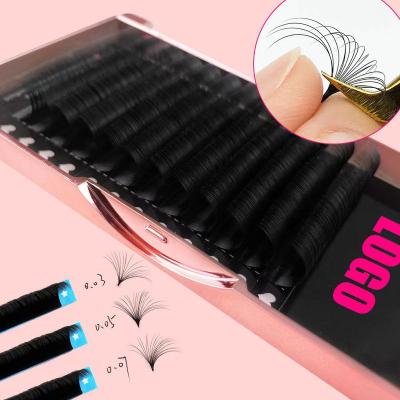 China Natural False Eyelash Mink Long 20-25mm Mix Length Bloom Lash Russian Easy Fan Lash Extension Volume Fan Lashes for sale